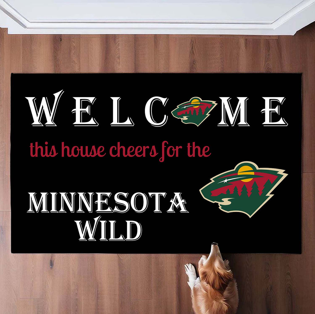 Welcome This House Cheers for Minnesota Wild Doormat for Fans