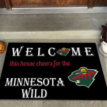 Welcome This House Cheers for Minnesota Wild Doormat for Fans