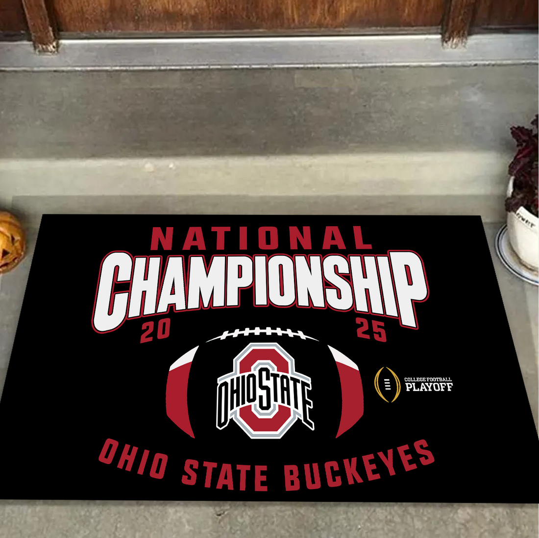 National Champions 2025 Ohio State Buckeyes Doormat for Fans