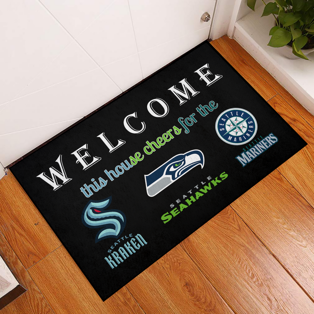 Seattle All-Teams Welcome Mat – Seahawks, Kraken & Mariners Fans