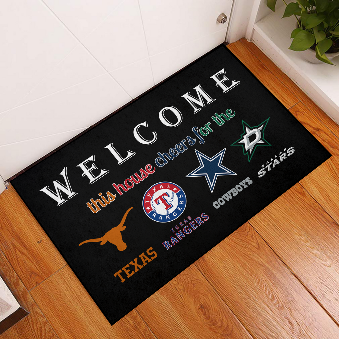 Texas All-Teams Welcome Mat – Longhorns, Stars, Cowboys & Rangers Fans