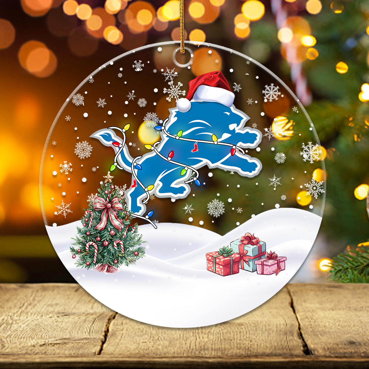 Detroit Lions Christmas Ornaments Merry Christmas