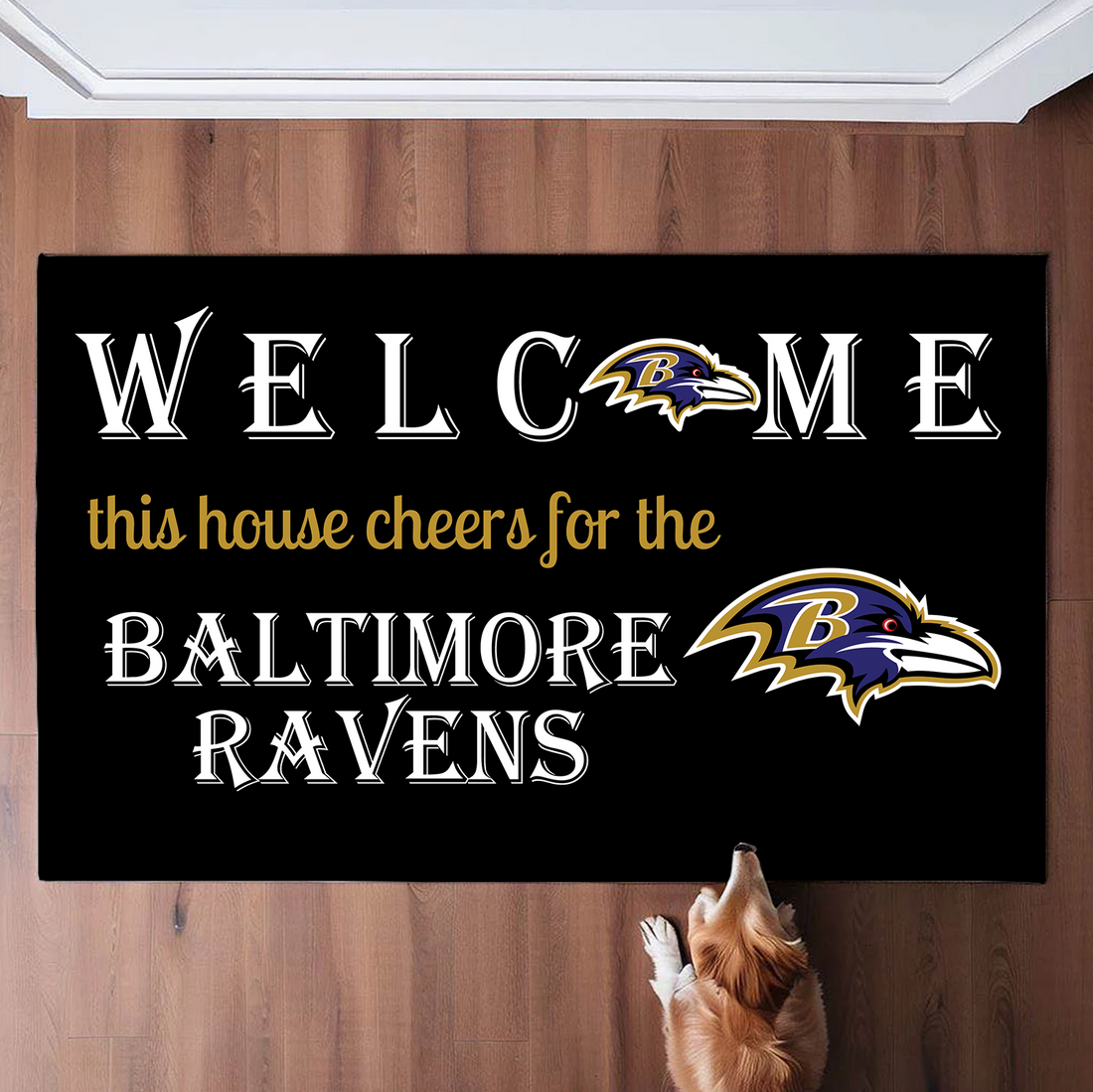 Welcome This House Cheer for Ravens Doormat