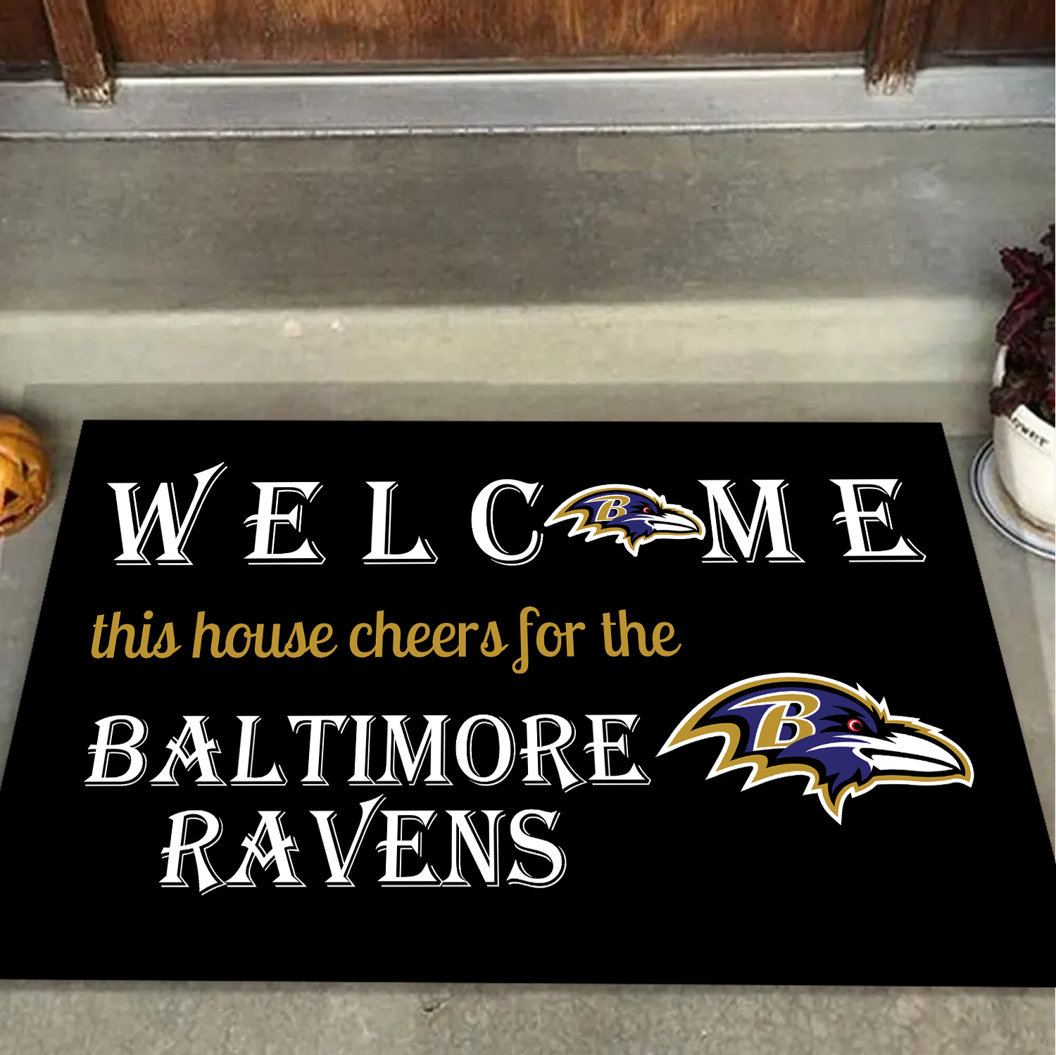 Welcome This House Cheer for Ravens Doormat