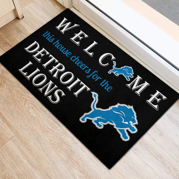 Welcome This House Cheer for Lions Doormat