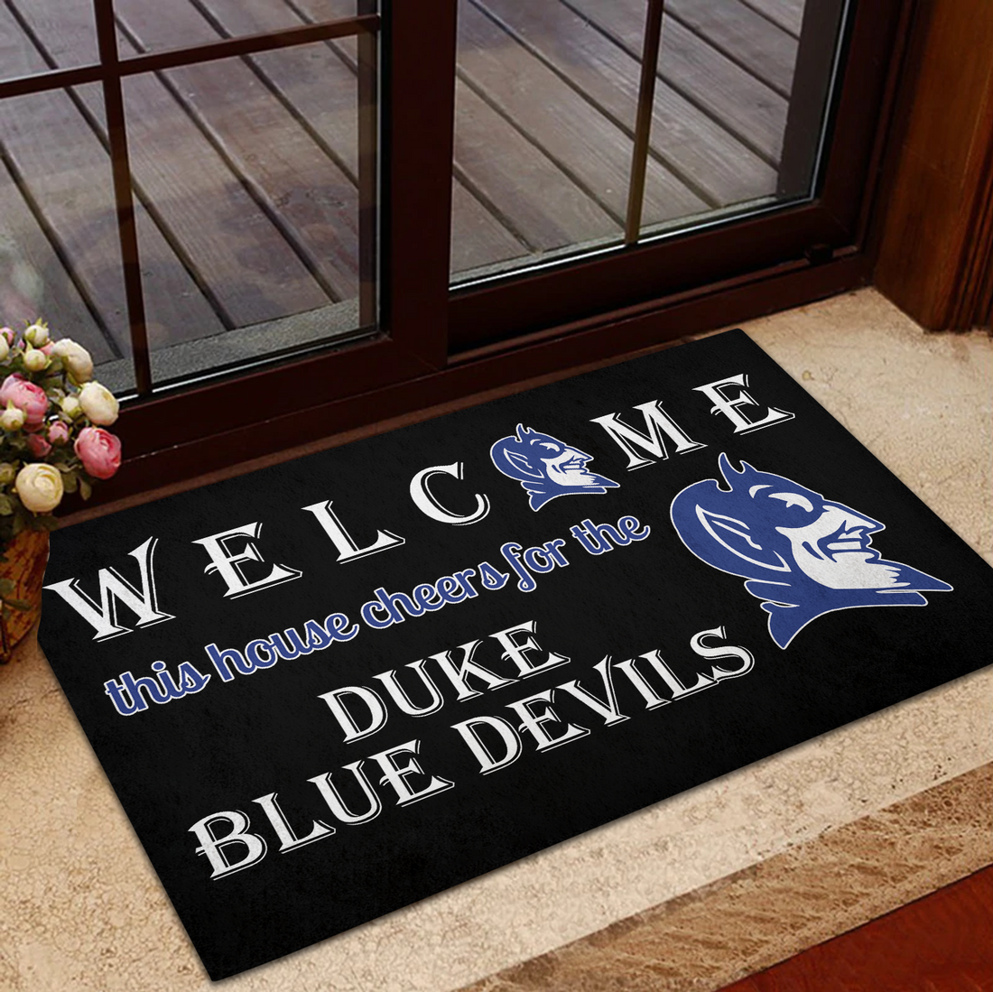 Welcome This House Cheer for Duke Blue Devils Doormat