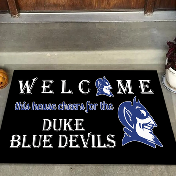 Welcome This House Cheer for Duke Blue Devils Doormat