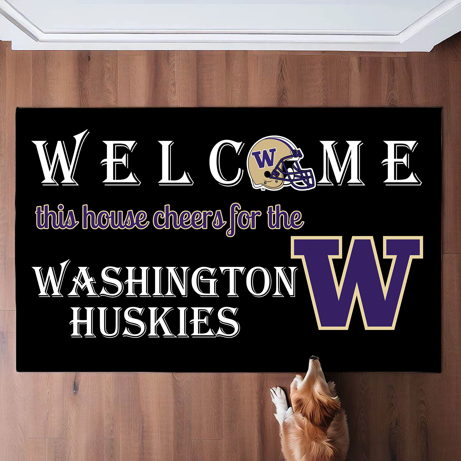 Welcome This House Cheer for Washington Huskies Doormat