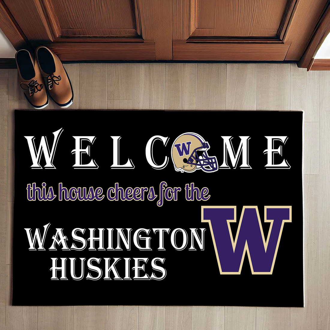 Welcome This House Cheer for Washington Huskies Doormat