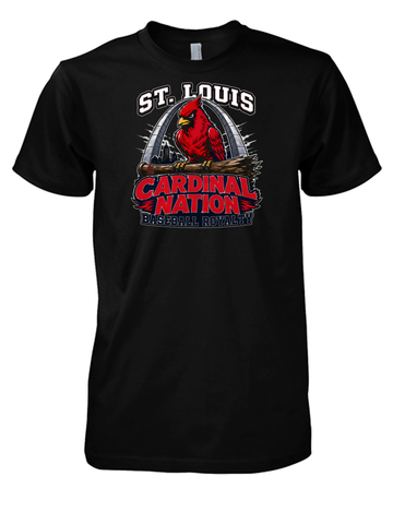 St. Louis Basketball Fan Tshirt - Gateway City Hoops Pride Shirt - STL Sports Fan Gear - Red Black