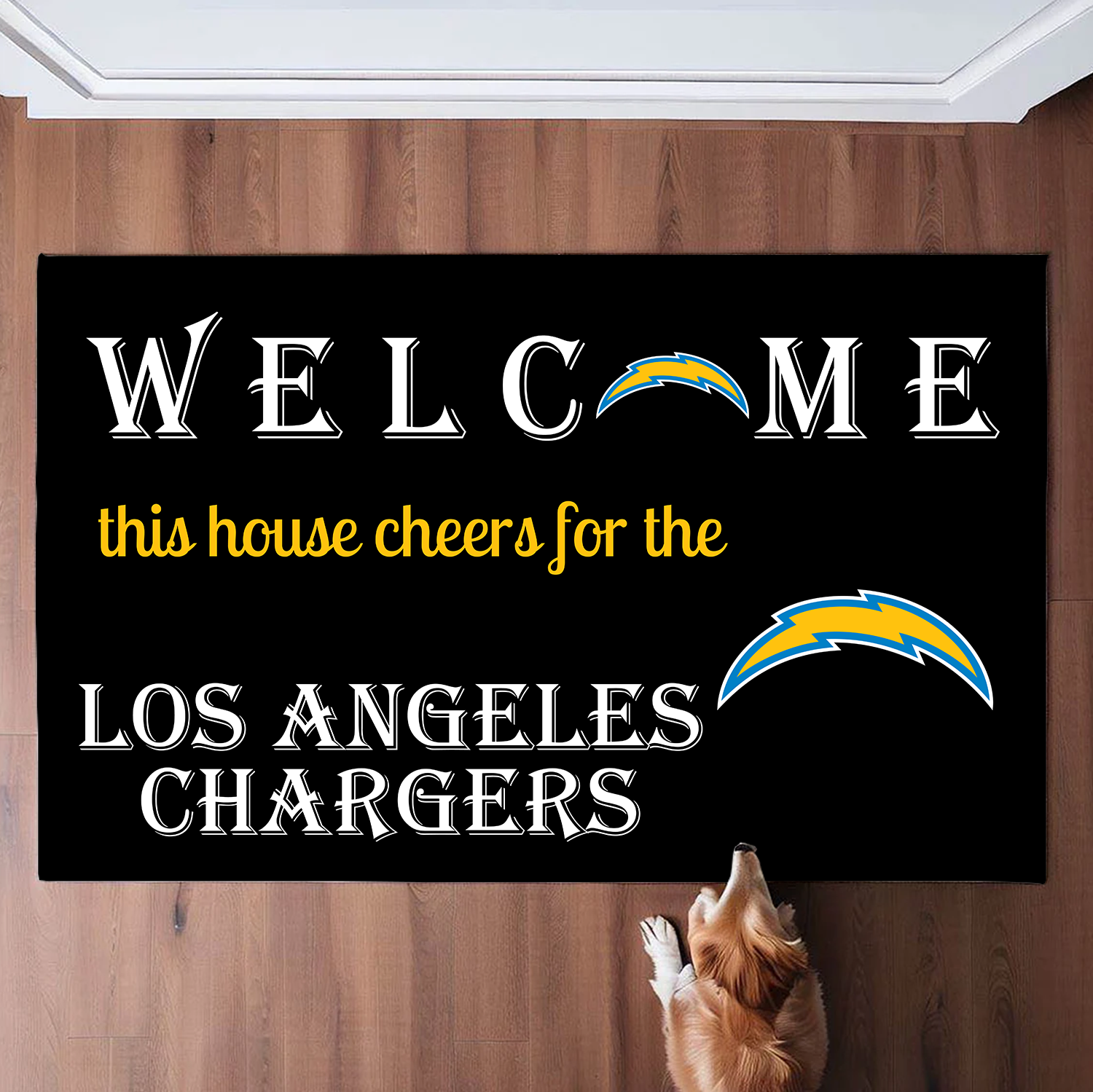 Welcome This House Cheer for Los Angeles Chargers Doormat