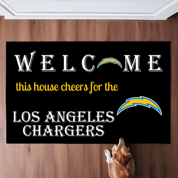 Welcome This House Cheer for Los Angeles Chargers Doormat