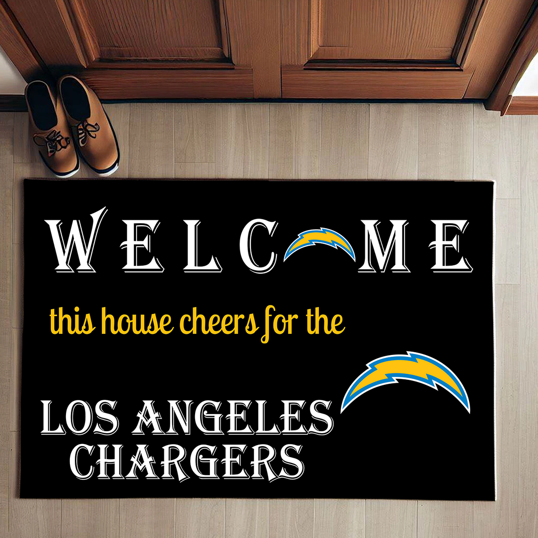 Welcome This House Cheer for Los Angeles Chargers Doormat