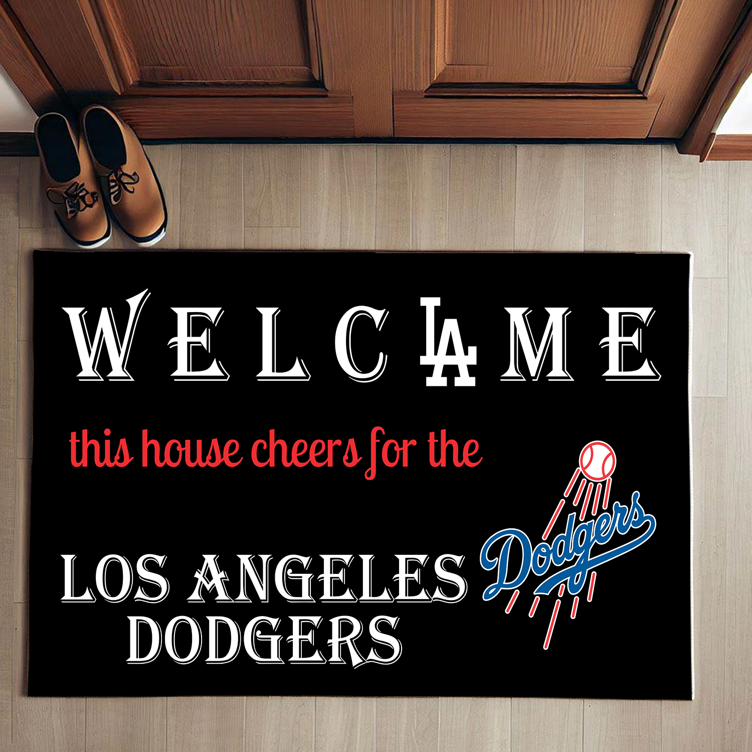 Welcome This House Cheer for Los Angeles Dodgers Doormat