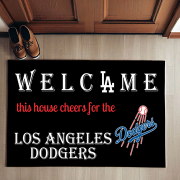 Welcome This House Cheer for Los Angeles Dodgers Doormat