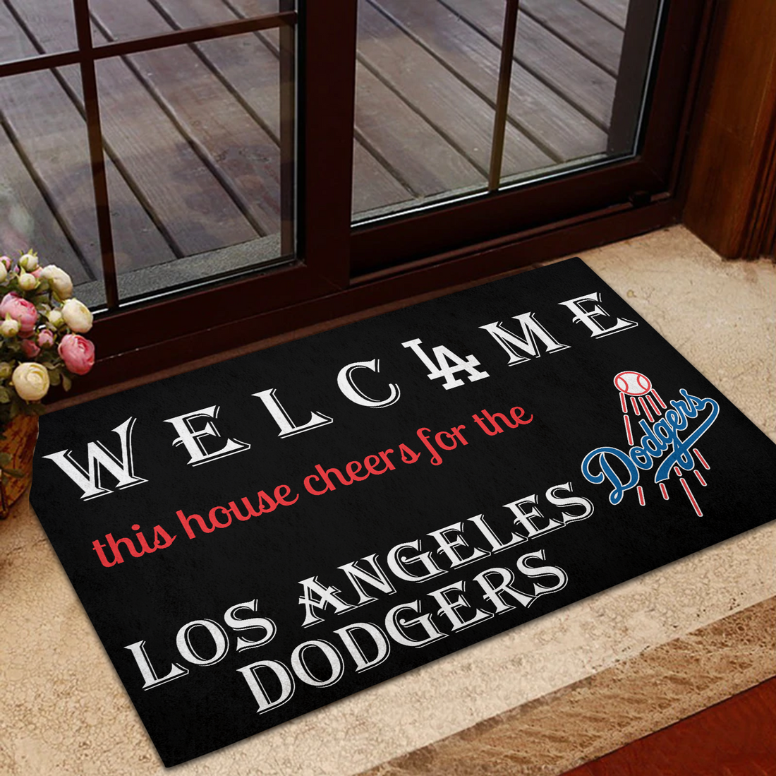 Welcome This House Cheer for Los Angeles Dodgers Doormat
