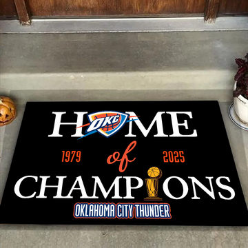 2025 NBA Finals Champions Home of Champions Oklahoma City Thunder Doormat for OKC Fans