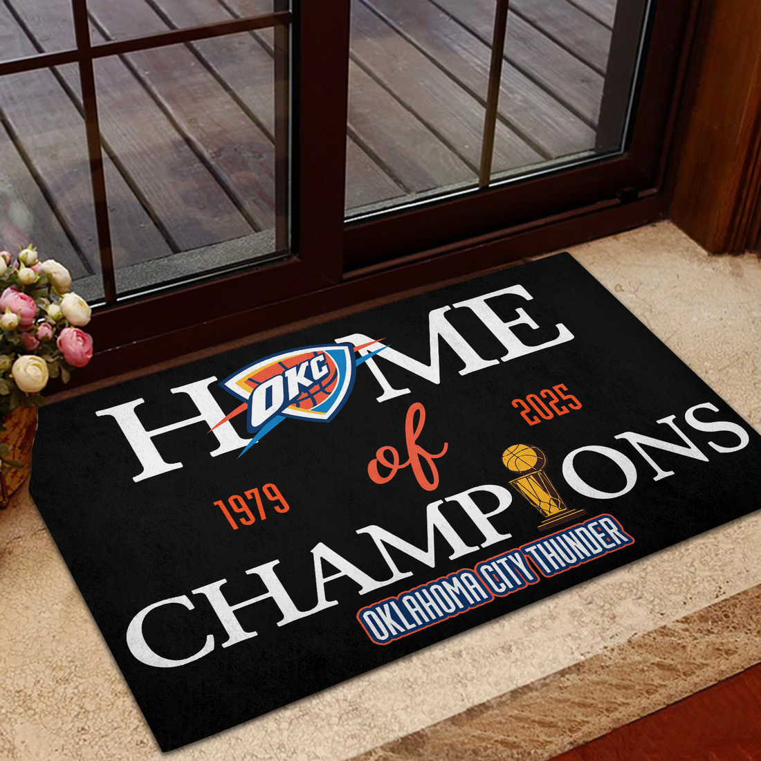 2025 NBA Finals Champions Home of Champions Oklahoma City Thunder Doormat for OKC Fans