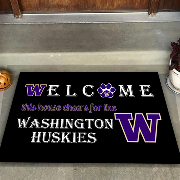 Welcome This House Cheers for The Washington Huskies Mat for Fans