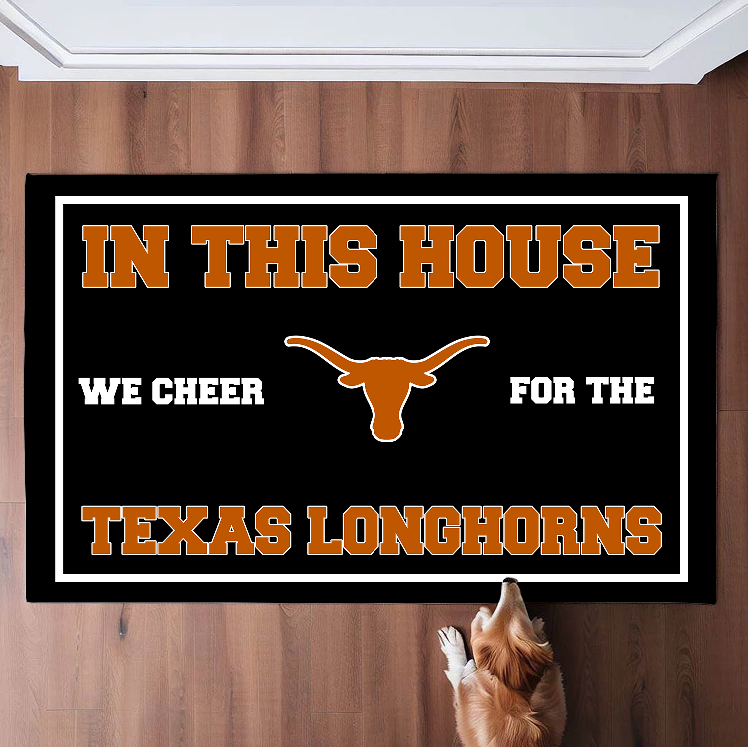 In This House We Cheer for The Texas Longhorns Doormat