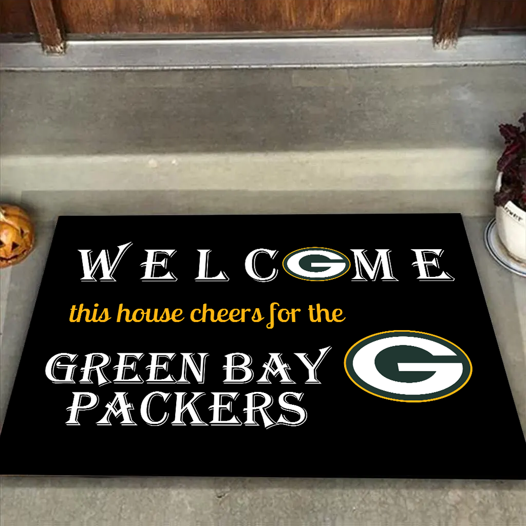 Welcome This House Cheers for Green Bay Packers Doormat for Fans