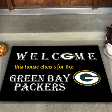 Welcome This House Cheers for Green Bay Packers Doormat for Fans