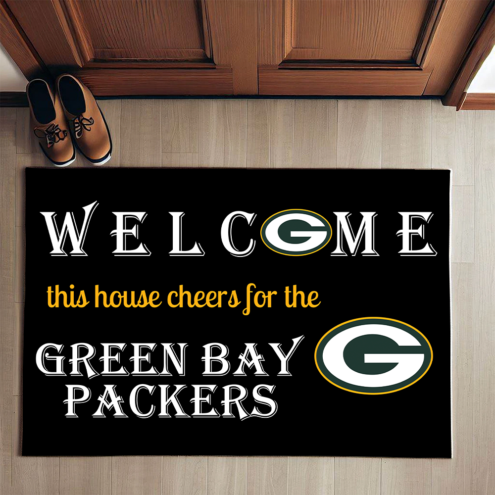 Welcome This House Cheers for Green Bay Packers Doormat for Fans