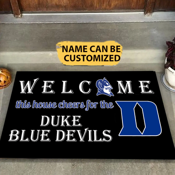 Customized Welcome This House Cheers For The Duke Blue Devils Mat For Fans