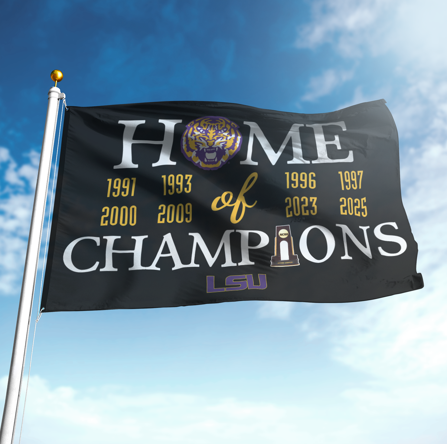 2025 NCAA Men's College World Series Champions Flag for LSU Fans
