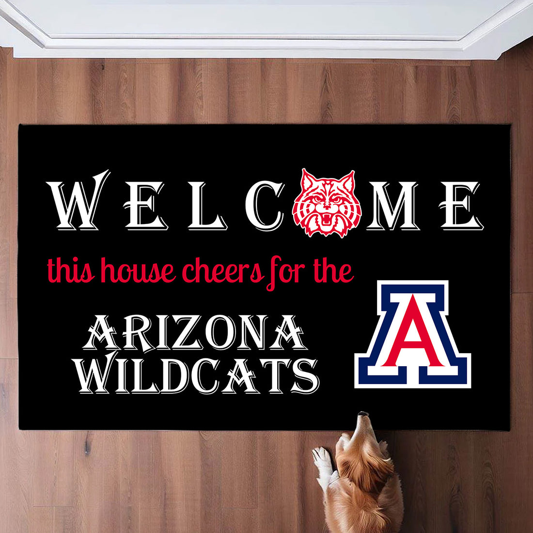 Welcome This House Cheers for The Arizona Wildcats Doormat for Fans