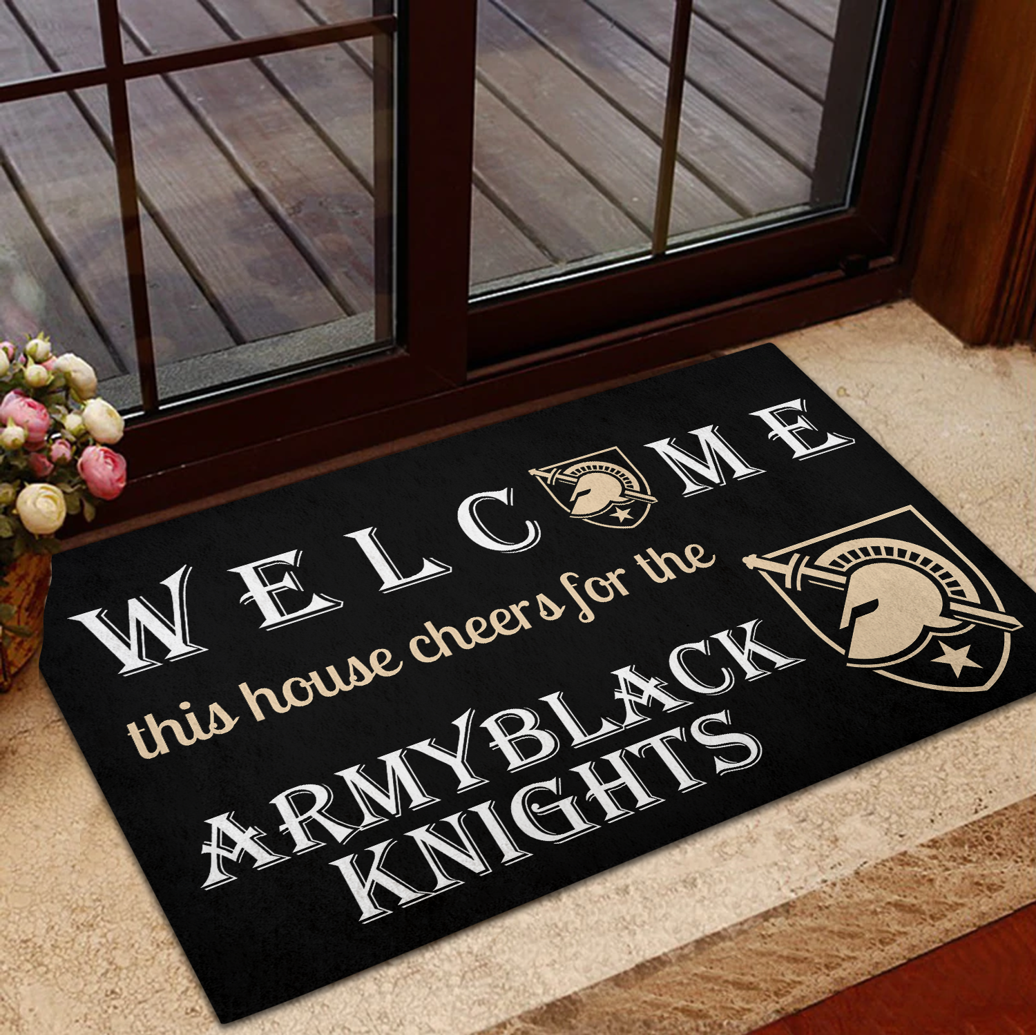 Welcome This House Cheers for The Army Black Knights Doormat for Fans