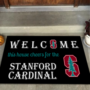 Welcome This House Cheers for The Stanford Cardinal Doormat for Fans