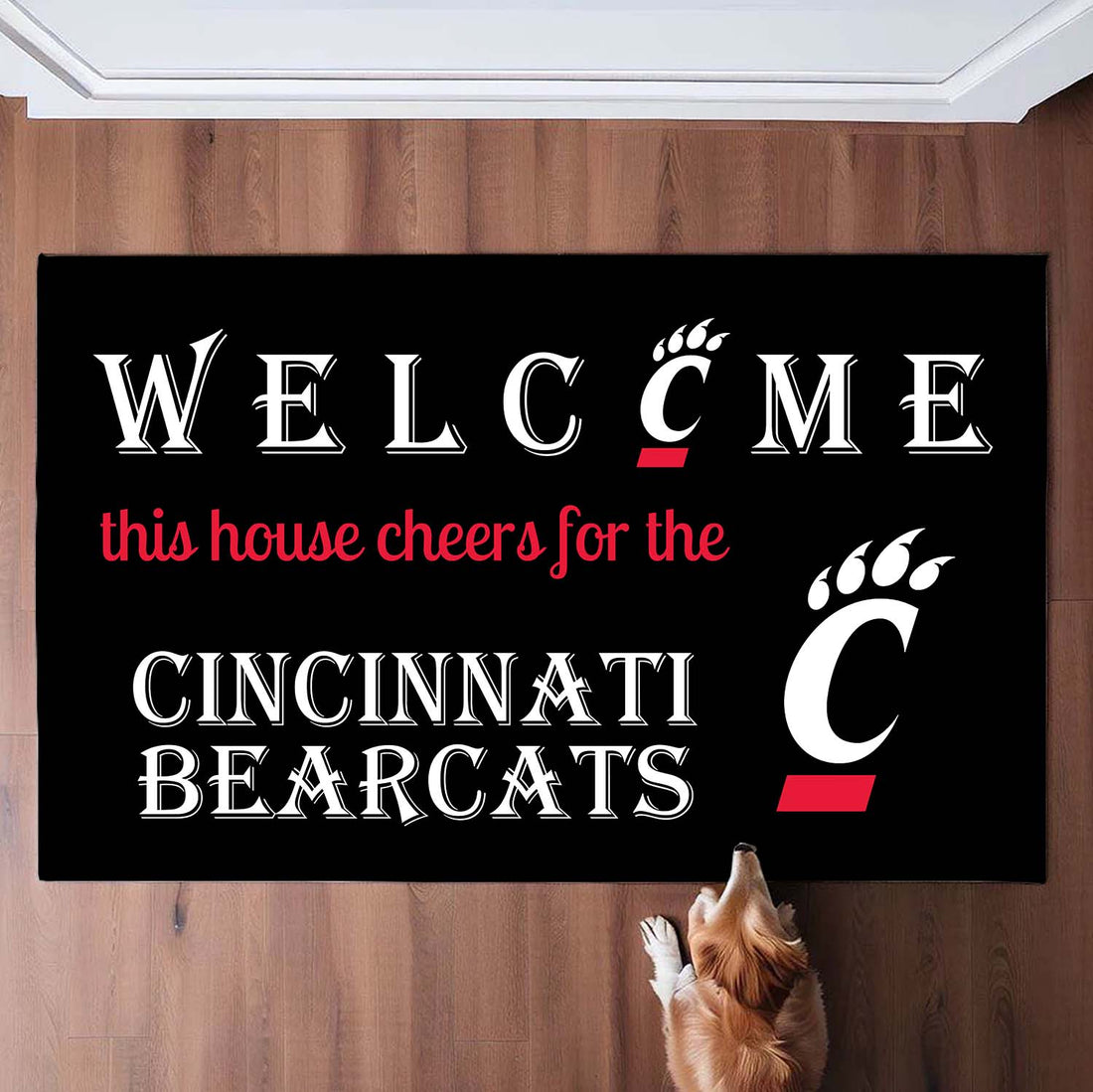 Welcome This House Cheers for The Cincinnati Bearcats Doormat for Fans