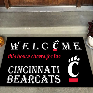 Welcome This House Cheers for The Cincinnati Bearcats Doormat for Fans