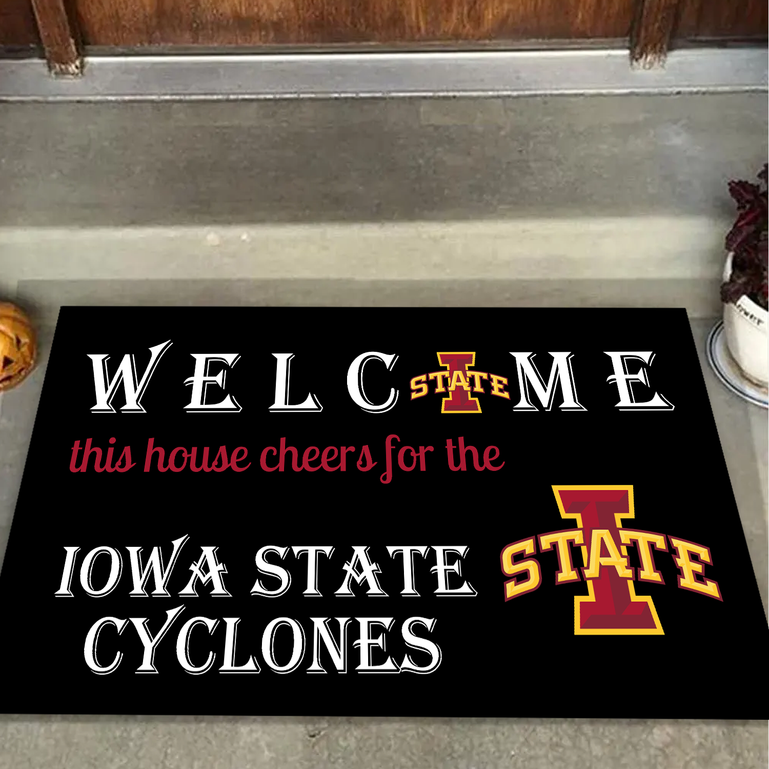 Welcome This House Cheers for The Iowa State Cyclones Doormat for Fans