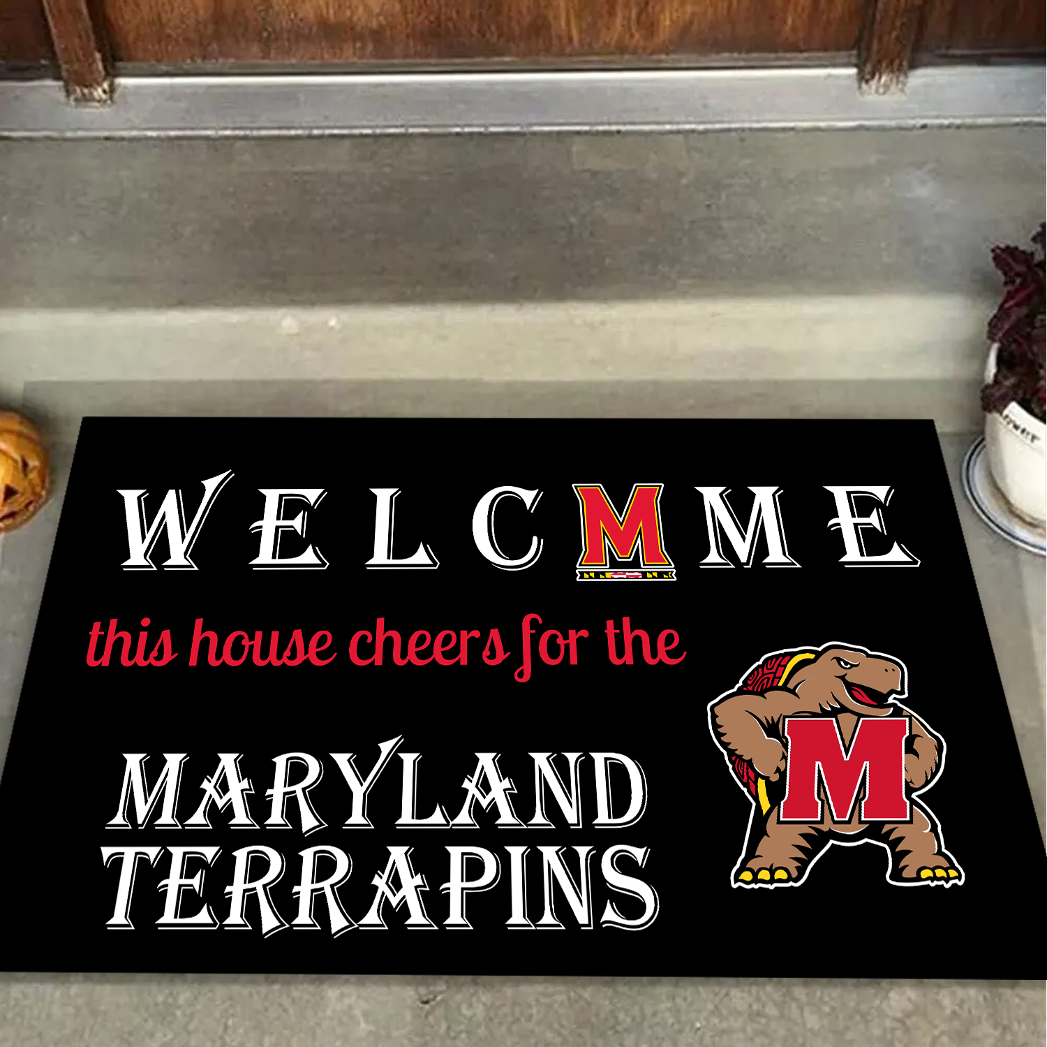 Welcome This House Cheers for The Maryland Terrapins Doormat for Fans