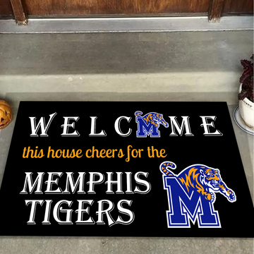 Welcome This House Cheers for The Memphis Tigers Doormat for Fans