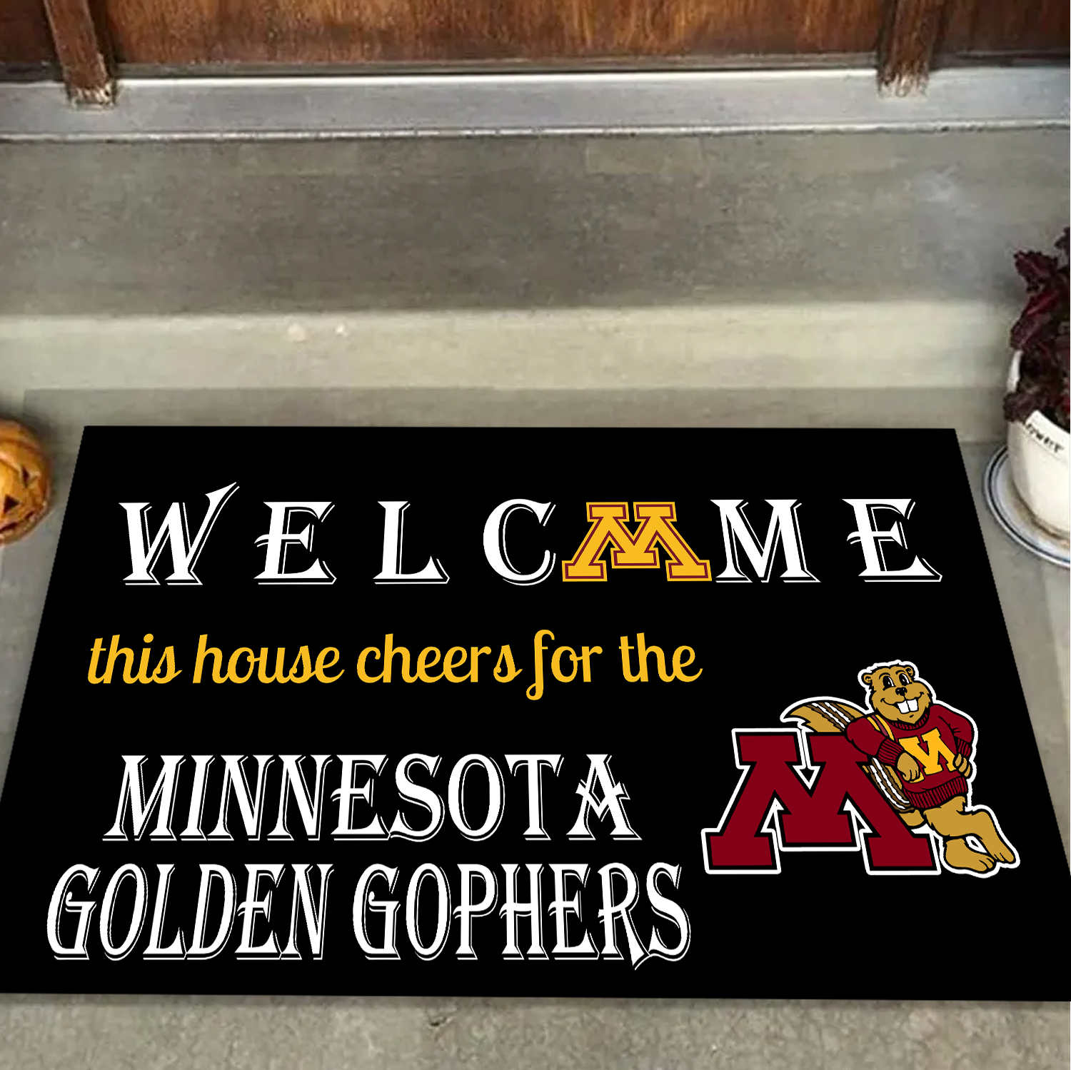 Welcome This House Cheers for The Minnesota Golden Gophers Doormat for Fans