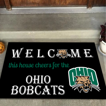 Welcome This House Cheers for The Ohio Bobcats Doormat for Fans