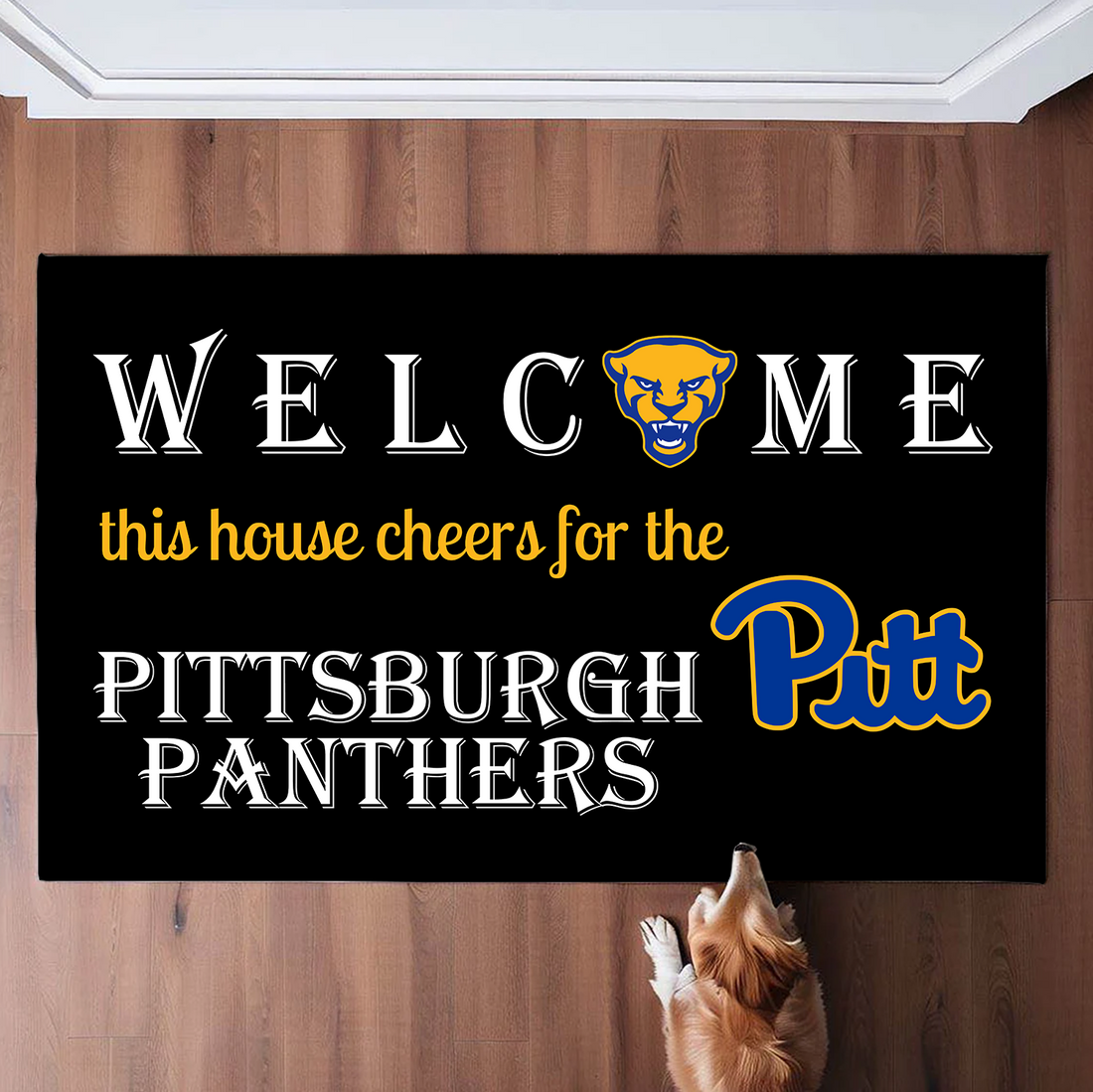 Welcome This House Cheers for The Pittsburgh Panthers Doormat for Fans