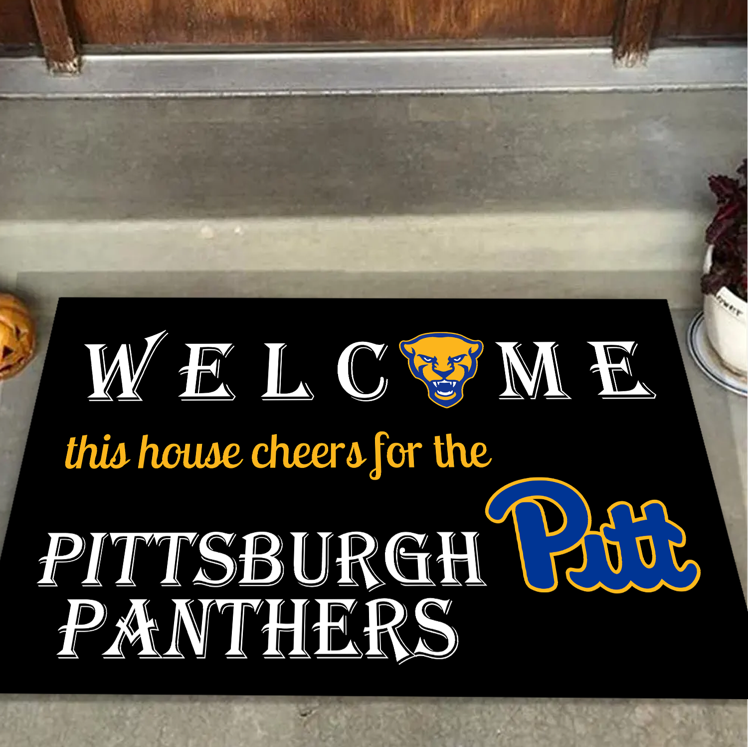 Welcome This House Cheers for The Pittsburgh Panthers Doormat for Fans