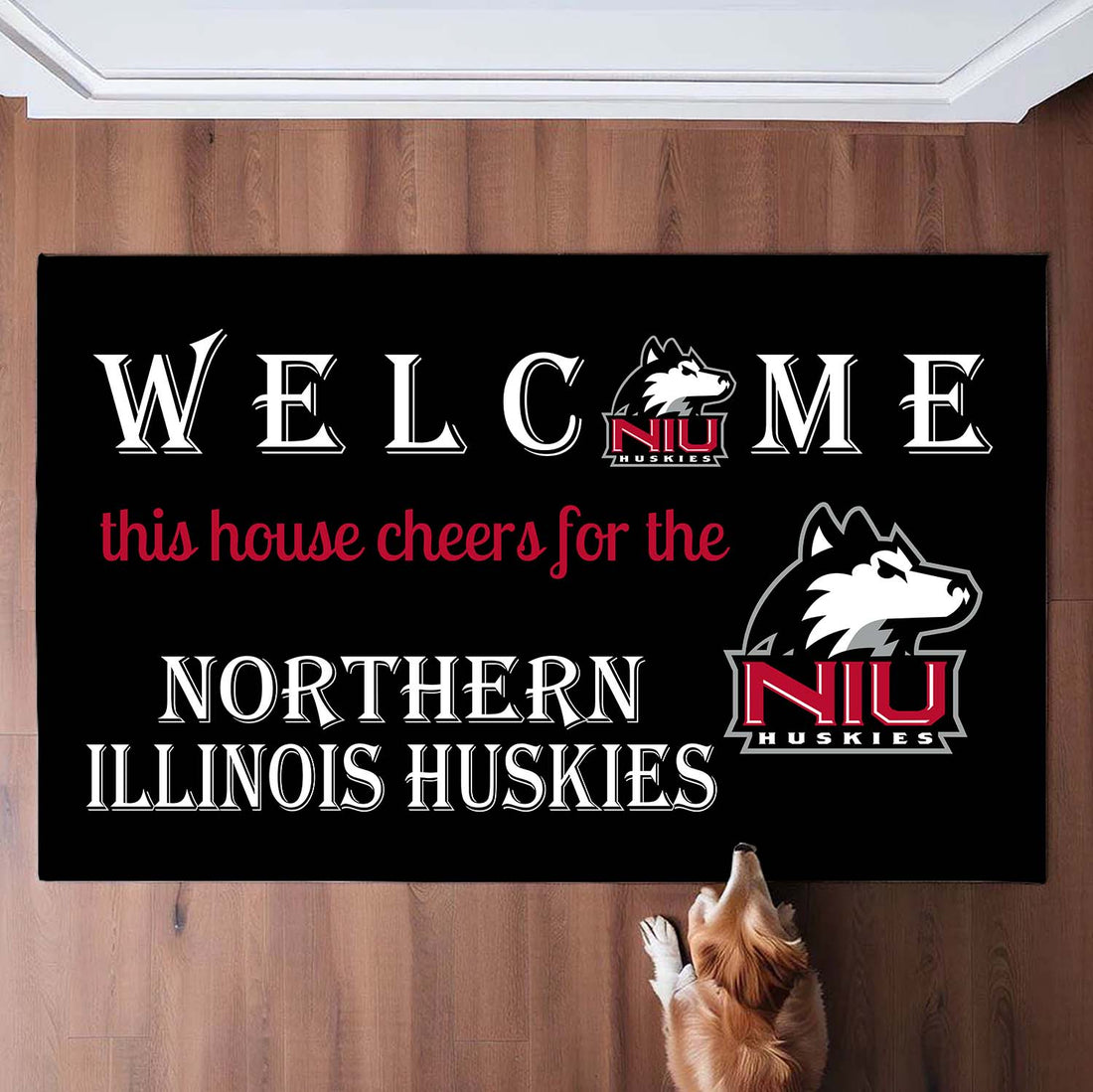 Welcome This House Cheers for The Northern Illinois Huskies Doormat for Fans