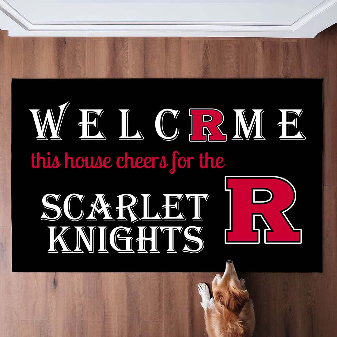 Welcome This House Cheers for The Rutgers Scarlet Knights Doormat for Fans