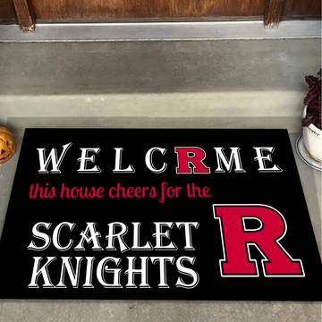 Welcome This House Cheers for The Rutgers Scarlet Knights Doormat for Fans