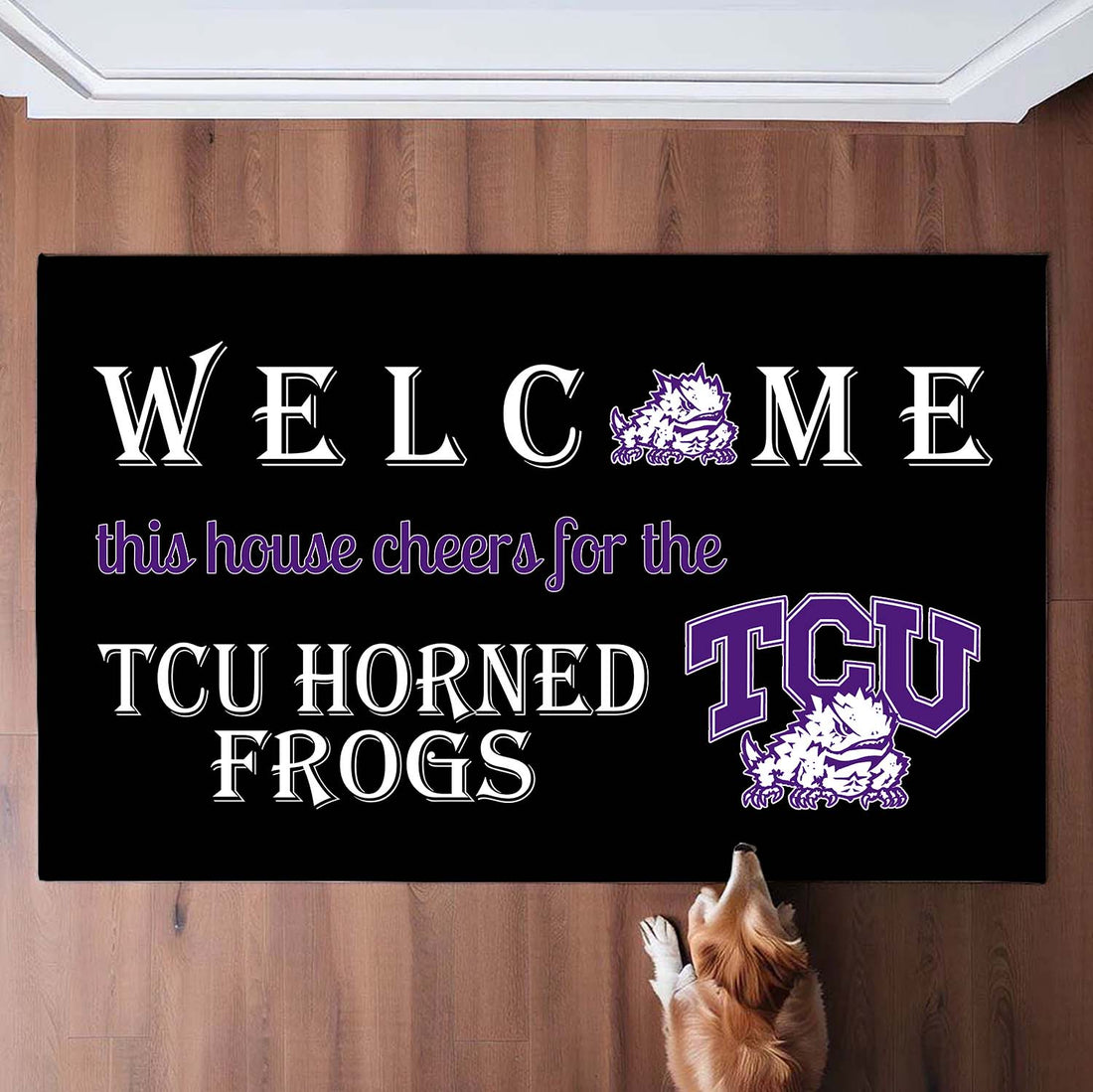 Welcome This House Cheers for The TCU Horned Frogs Doormat for Fans