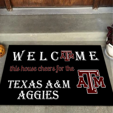 Welcome This House Cheers for The Texas A&M Aggies Doormat for Fans