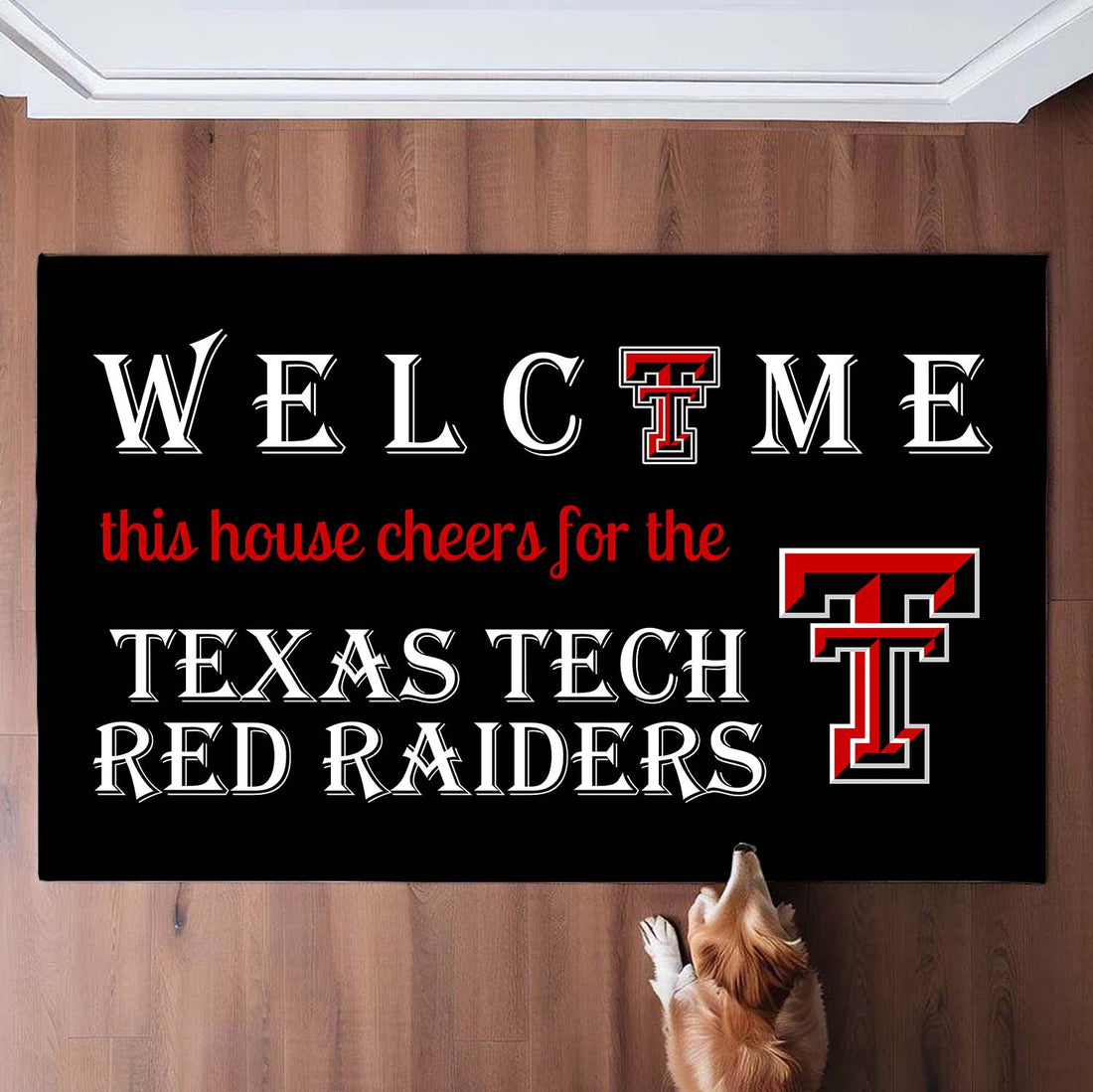 Welcome This House Cheers for The Texas Tech Red Raiders Doormat for Fans