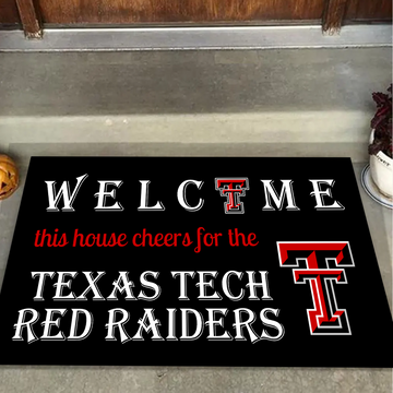 Welcome This House Cheers for The Texas Tech Red Raiders Doormat for Fans