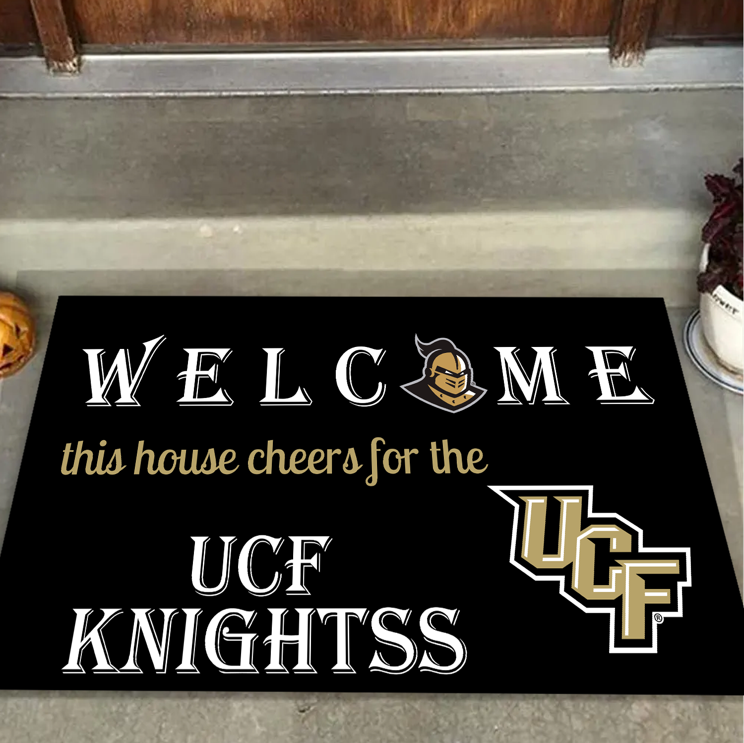 Welcome This House Cheers for The UCF Knights Doormat for Fans