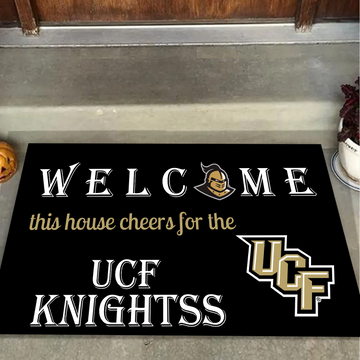 Welcome This House Cheers for The UCF Knights Doormat for Fans